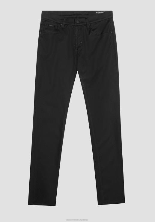pantalones pitillo con barret de algodón tejido elástico Antony Morato negro hombres ropa 46R2N217